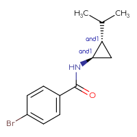 Chemical structure of rac-4-bromo-N-[(1R,2S)-2-(propan-2-yl)cyclopropyl]benzamide - CSSB02136846542