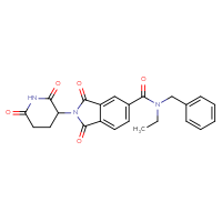 Chemical structure of N-benzyl-2-(2,6-dioxopiperidin-3-yl)-N-ethyl-1,3-dioxo-2,3-dihydro-1H-isoindole-5-carboxamide - CSSB03511409088