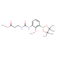 Chemical structure of methyl 3-({[2-methoxy-3-(4,4,5,5-tetramethyl-1,3,2-dioxaborolan-2-yl)phenyl]carbamoyl}amino)propanoate - CSSB21332157512
