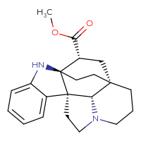 Chemical structure of methyl (1R,9R,16R,18R,21S)-2,12-diazahexacyclo[14.2.2.1⁹,¹².0¹,⁹.0³,⁸.0¹⁶,²¹]henicosa-3,5,7-triene-18-carboxylate - CSSB14929135551