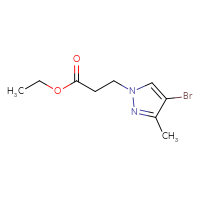 Chemical structure of ethyl 3-(4-bromo-3-methyl-1H-pyrazol-1-yl)propanoate - CSSB00025811334