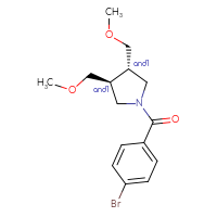 Chemical structure of rac-(3R,4R)-1-(4-bromobenzoyl)-3,4-bis(methoxymethyl)pyrrolidine - CSSB02237220174