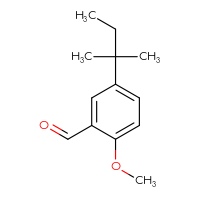 Chemical structure of 2-methoxy-5-(2-methylbutan-2-yl)benzaldehyde - CSSB00000050853