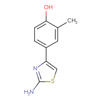 Chemical structure of 4-(2-amino-1,3-thiazol-4-yl)-2-methylphenol - CSSB00010570951