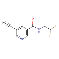 Chemical structure of N-(2,2-difluoroethyl)-5-ethynylpyridine-3-carboxamide - CSSB01991758923