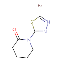 Chemical structure of 1-(5-bromo-1,3,4-thiadiazol-2-yl)piperidin-2-one - CSSB00010180859