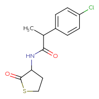 Chemical structure of 2-(4-chlorophenyl)-N-(2-oxothiolan-3-yl)propanamide - CSSB21531599792
