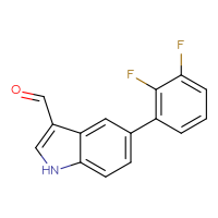 Chemical structure of 5-(2,3-difluorophenyl)-1H-indole-3-carbaldehyde - CSSB00159424743