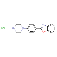Chemical structure of 2-[4-(piperazin-1-yl)phenyl]-1,3-benzoxazole hydrochloride - CSSB20966130470