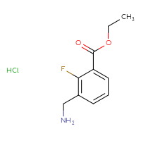 Chemical structure of ethyl 3-(aminomethyl)-2-fluorobenzoate hydrochloride - CSSB20963518761