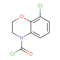 Chemical structure of 8-chloro-3,4-dihydro-2H-1,4-benzoxazine-4-carbonyl chloride - CSSB14999591280