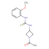 Chemical structure of 3-(1-acetylazetidin-3-yl)-1-(2-methoxyphenyl)thiourea - CSSB21432519960