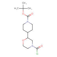 Chemical structure of tert-butyl 4-[4-(carbonochloridoyl)morpholin-2-yl]piperidine-1-carboxylate - CSSB06650071738