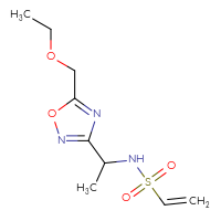 Chemical structure of N-{1-[5-(ethoxymethyl)-1,2,4-oxadiazol-3-yl]ethyl}ethene-1-sulfonamide - CSSB06835390633