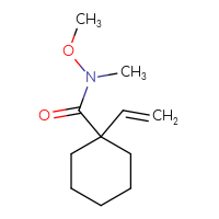 Chemical structure of 1-ethenyl-N-methoxy-N-methylcyclohexane-1-carboxamide - CSSB03864538924