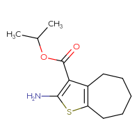 Chemical structure of propan-2-yl 2-amino-4H,5H,6H,7H,8H-cyclohepta[b]thiophene-3-carboxylate - CSSB00000637347