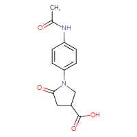 Chemical structure of 1-(4-acetamidophenyl)-5-oxopyrrolidine-3-carboxylic acid - CSSB00000595747