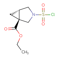 Chemical structure of ethyl (1S,5S)-3-(chlorosulfonyl)-3-azabicyclo[3.1.0]hexane-1-carboxylate - CSSB14999591247