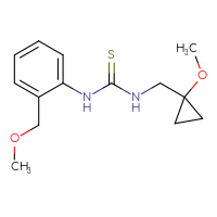 Chemical structure of 3-[(1-methoxycyclopropyl)methyl]-1-[2-(methoxymethyl)phenyl]thiourea - CSSB01893947166