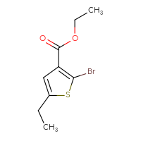 Chemical structure of ethyl 2-bromo-5-ethylthiophene-3-carboxylate - CSSB00051077046
