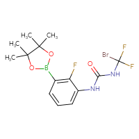 Chemical structure of 3-(bromodifluoromethyl)-1-[2-fluoro-3-(4,4,5,5-tetramethyl-1,3,2-dioxaborolan-2-yl)phenyl]urea - CSSB21245995591