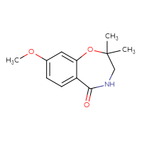 Chemical structure of 8-methoxy-2,2-dimethyl-2,3,4,5-tetrahydro-1,4-benzoxazepin-5-one - CSSB00015206022