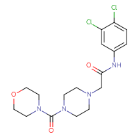 Chemical structure of N-(3,4-dichlorophenyl)-2-[4-(morpholine-4-carbonyl)piperazin-1-yl]acetamide - CSSB00027296416
