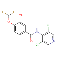 Chemical structure of N-(3,5-dichloropyridin-4-yl)-4-(difluoromethoxy)-3-hydroxybenzamide - CSSB00020646825