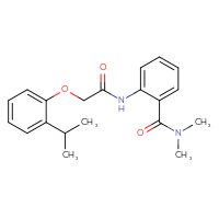 Chemical structure of N,N-dimethyl-2-{2-[2-(propan-2-yl)phenoxy]acetamido}benzamide - CSSB00046845110