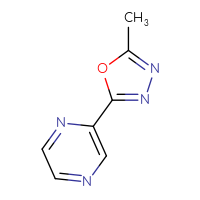 Chemical structure of 2-(5-methyl-1,3,4-oxadiazol-2-yl)pyrazine - CSSB00000052339