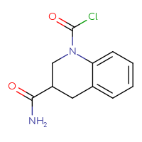 Chemical structure of 3-carbamoyl-1,2,3,4-tetrahydroquinoline-1-carbonyl chloride - CSSB14968818696