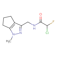 Chemical structure of 2-chloro-2-fluoro-N-({1-methyl-1H,4H,5H,6H-cyclopenta[c]pyrazol-3-yl}methyl)acetamide - CSSB21332118933