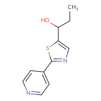 Chemical structure of 1-[2-(pyridin-4-yl)-1,3-thiazol-5-yl]propan-1-ol - CSSB21246473127