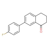 Chemical structure of 7-(4-fluorophenyl)-1,2,3,4-tetrahydronaphthalen-1-one - CSSB00160503791