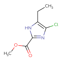 Chemical structure of methyl 4-chloro-5-ethyl-1H-imidazole-2-carboxylate - CSSB00039640933