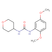 Chemical structure of 3-(2,5-dimethoxyphenyl)-1-(oxan-4-yl)urea - CSSB00061865270