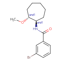Chemical structure of rac-3-bromo-N-[(1R,2R)-2-methoxycycloheptyl]benzamide - CSSB02202042149
