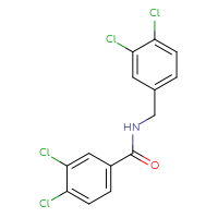 Chemical structure of 3,4-dichloro-N-[(3,4-dichlorophenyl)methyl]benzamide - CSSB00121681035