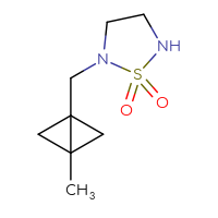 Chemical structure of 2-({3-methylbicyclo[1.1.0]butan-1-yl}methyl)-1λ⁶,2,5-thiadiazolidine-1,1-dione - CSMB14895256630