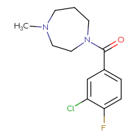 Chemical structure of 1-(3-chloro-4-fluorobenzoyl)-4-methyl-1,4-diazepane - CSSB00096203687
