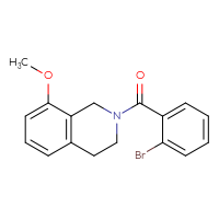 Chemical structure of 2-(2-bromobenzoyl)-8-methoxy-1,2,3,4-tetrahydroisoquinoline - CSSB02074080260