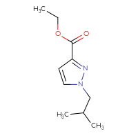 Chemical structure of ethyl 1-(2-methylpropyl)-1H-pyrazole-3-carboxylate - CSSB01991171868