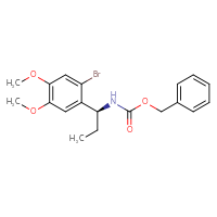 Chemical structure of benzyl N-[(1S)-1-(2-bromo-4,5-dimethoxyphenyl)propyl]carbamate - CSSB03496574207