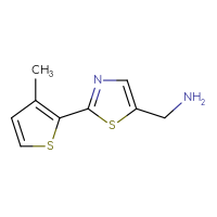 Chemical structure of 1-[2-(3-methylthiophen-2-yl)-1,3-thiazol-5-yl]methanamine - CSSB00011446964