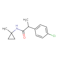 Chemical structure of 2-(4-chlorophenyl)-N-(1-methylcyclopropyl)propanamide - CSSB01994101473