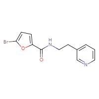 Chemical structure of 5-bromo-N-[2-(pyridin-3-yl)ethyl]furan-2-carboxamide - CSSB00000293886
