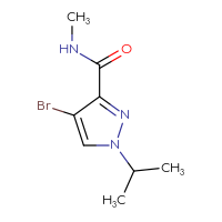 Chemical structure of 4-bromo-N-methyl-1-(propan-2-yl)-1H-pyrazole-3-carboxamide - CSSB01991070134