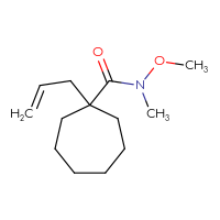 Chemical structure of N-methoxy-N-methyl-1-(prop-2-en-1-yl)cycloheptane-1-carboxamide - CSSB14849437848