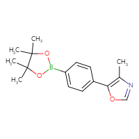 Chemical structure of 4-methyl-5-[4-(4,4,5,5-tetramethyl-1,3,2-dioxaborolan-2-yl)phenyl]-1,3-oxazole - CSSB03555169383