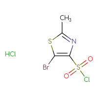 Chemical structure of 5-bromo-2-methyl-1,3-thiazole-4-sulfonyl chloride hydrochloride - CSSB20620703668